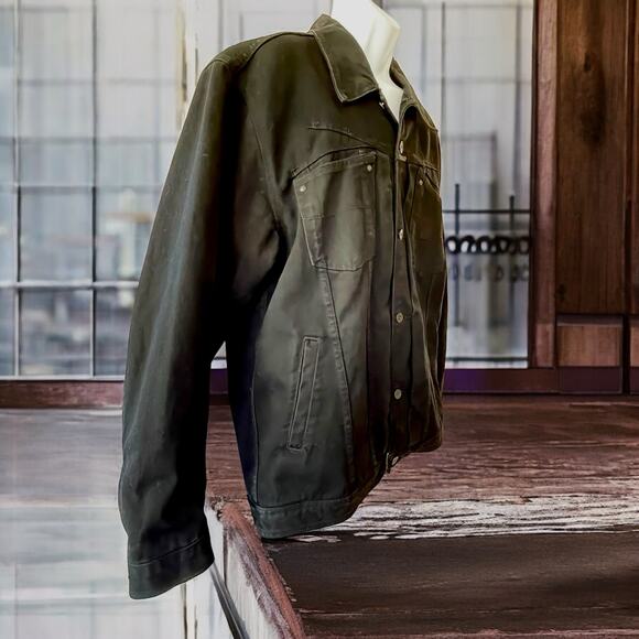 VTG Girbaud Marithe Francois Black Thick Jean Trucker Jacket Men Size XXL Y2K - Picture 3 of 12